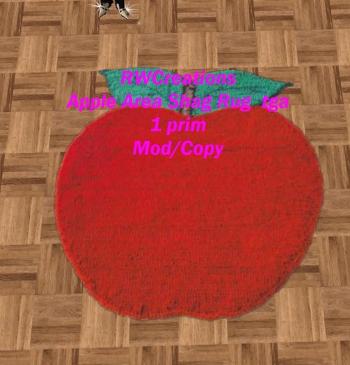 Second Life Marketplace Apple Shag Area Rug tga (boxed)